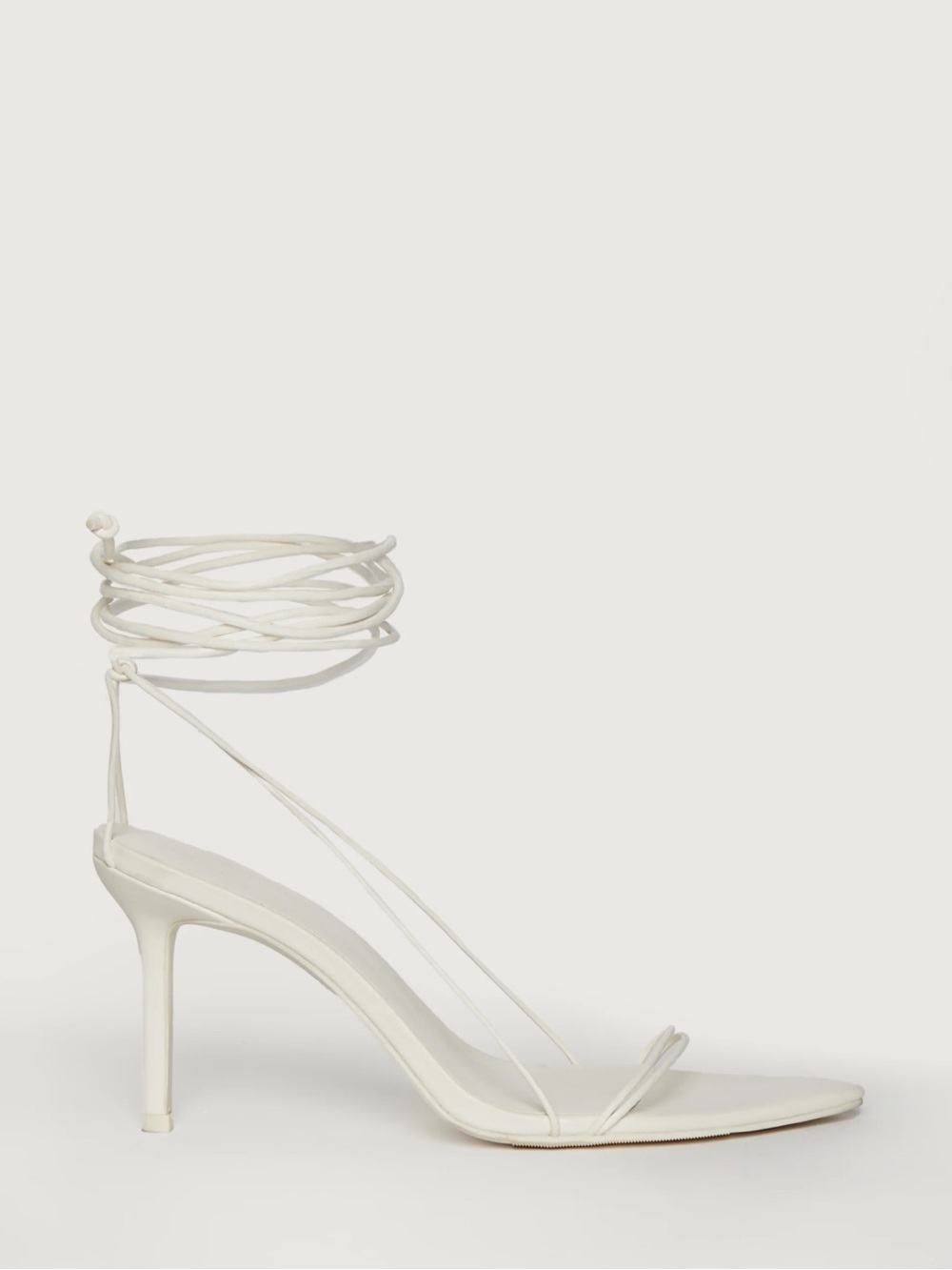OAK + FORT White Lace-Up Stiletto Sandal